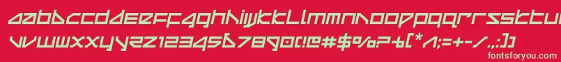 deltaraycompactsemital Font – Green Fonts on Red Background