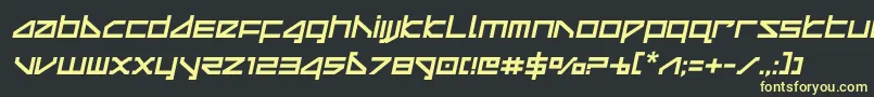 deltaraycompactsemital Font – Yellow Fonts on Black Background