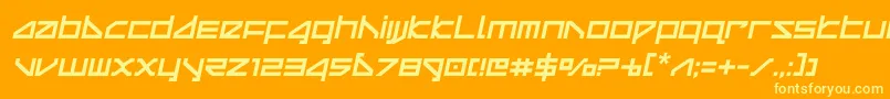 deltaraycompactsemital Font – Yellow Fonts on Orange Background