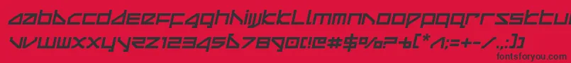 deltaraycompactsemital Font – Black Fonts on Red Background