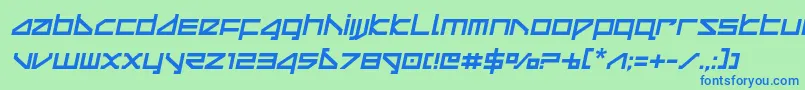 deltaraycompactsemital Font – Blue Fonts on Green Background