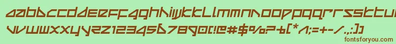 deltaraycompactsemital Font – Brown Fonts on Green Background
