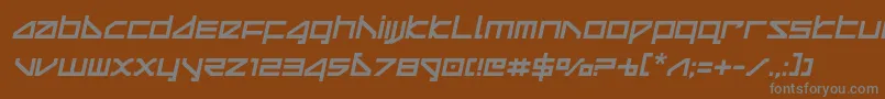 deltaraycompactsemital Font – Gray Fonts on Brown Background