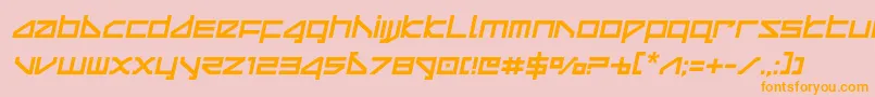 deltaraycompactsemital Font – Orange Fonts on Pink Background