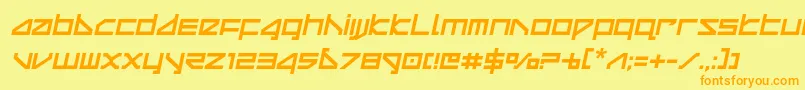 deltaraycompactsemital Font – Orange Fonts on Yellow Background