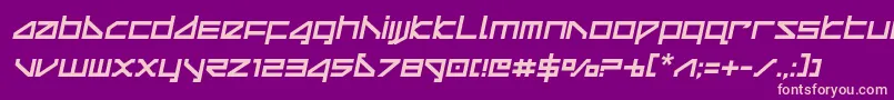 deltaraycompactsemital Font – Pink Fonts on Purple Background
