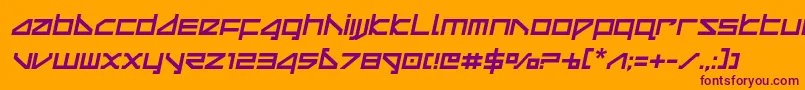 deltaraycompactsemital Font – Purple Fonts on Orange Background