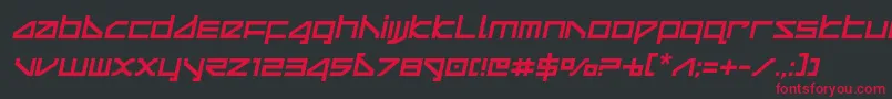 deltaraycompactsemital Font – Red Fonts on Black Background