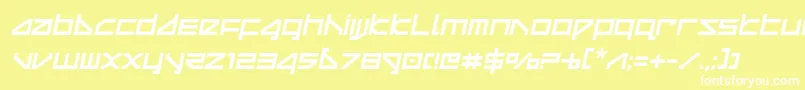 deltaraycompactsemital Font – White Fonts on Yellow Background