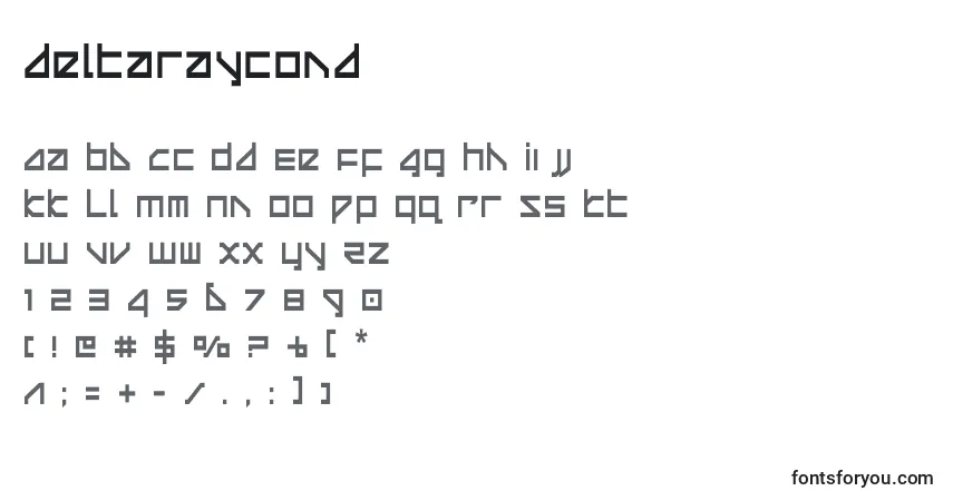 Deltaraycond-fontti – aakkoset, numerot, erikoismerkit