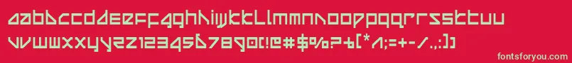 フォントdeltaraycond – 赤い背景に緑の文字