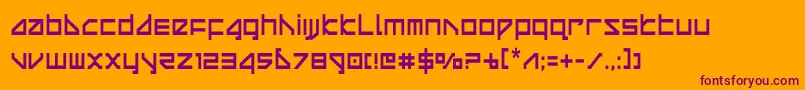 deltaraycond Font – Purple Fonts on Orange Background