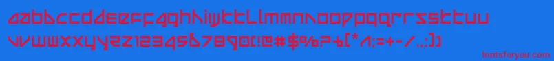 deltaraycond Font – Red Fonts on Blue Background