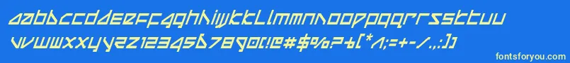 deltaraycondital Font – Yellow Fonts on Blue Background