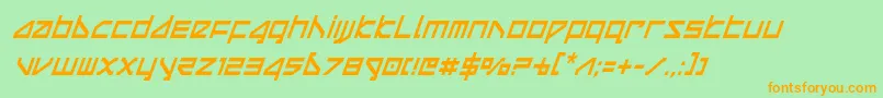 deltaraycondital Font – Orange Fonts on Green Background