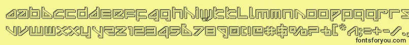deltarayengrave Font – Black Fonts on Yellow Background