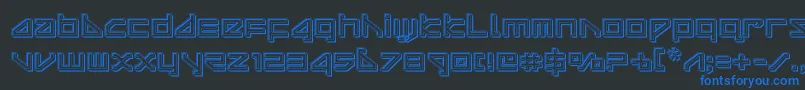 deltarayengrave Font – Blue Fonts on Black Background
