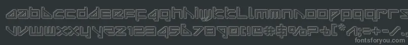 deltarayengrave Font – Gray Fonts on Black Background