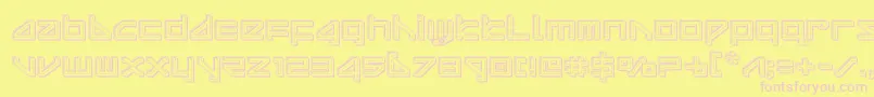 deltarayengrave Font – Pink Fonts on Yellow Background