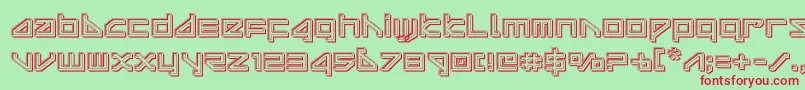 Czcionka deltarayengrave – czerwone czcionki na zielonym tle