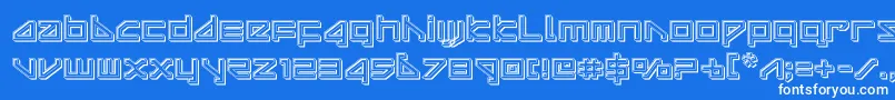 deltarayengrave Font – White Fonts on Blue Background