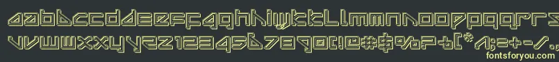 deltarayengrave Font – Yellow Fonts on Black Background