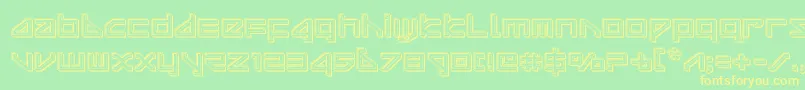deltarayengrave Font – Yellow Fonts on Green Background