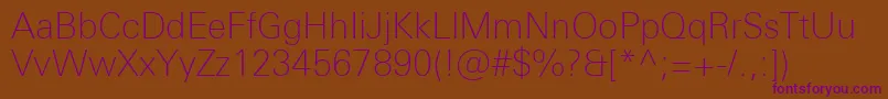 UniversNextProThin Font – Purple Fonts on Brown Background