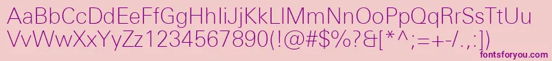 UniversNextProThin Font – Purple Fonts on Pink Background