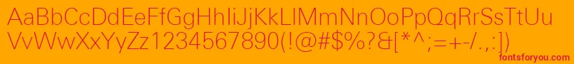 UniversNextProThin Font – Red Fonts on Orange Background