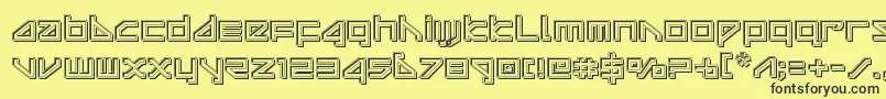 deltarayengrave Font – Black Fonts on Yellow Background