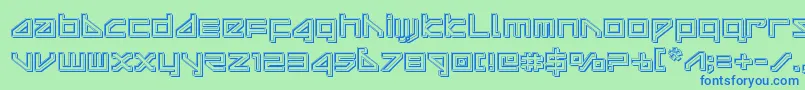 deltarayengrave Font – Blue Fonts on Green Background