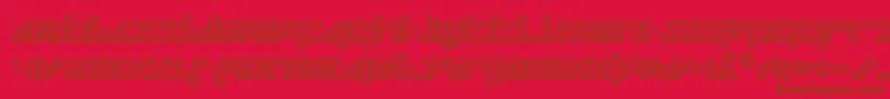 Czcionka deltarayengrave – brązowe czcionki na czerwonym tle