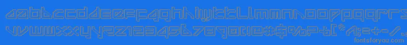 deltarayengrave-Schriftart – Graue Schriften auf blauem Hintergrund