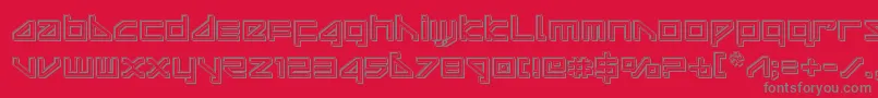 deltarayengrave-Schriftart – Graue Schriften auf rotem Hintergrund