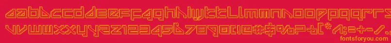 deltarayengrave Font – Orange Fonts on Red Background