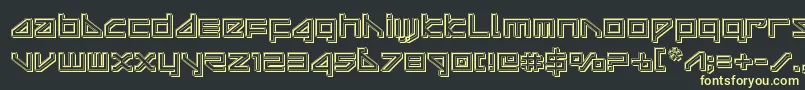 deltarayengrave-Schriftart – Gelbe Schriften auf schwarzem Hintergrund
