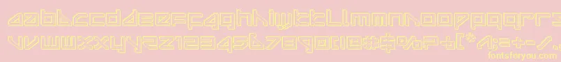 deltarayengrave Font – Yellow Fonts on Pink Background