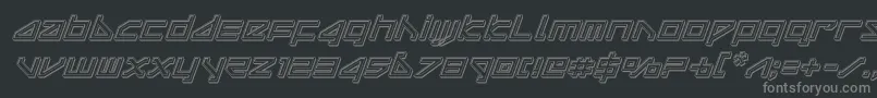 deltarayengraveital Font – Gray Fonts on Black Background