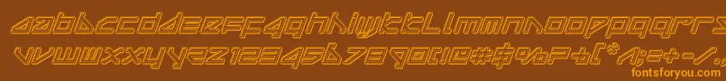 deltarayengraveital-Schriftart – Orangefarbene Schriften auf braunem Hintergrund