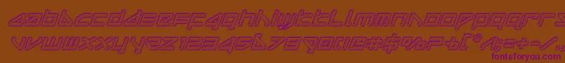 deltarayengraveital Font – Purple Fonts on Brown Background