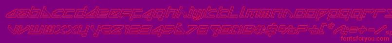 deltarayengraveital Font – Red Fonts on Purple Background