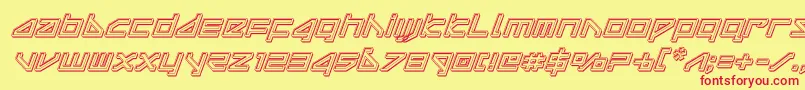 deltarayengraveital Font – Red Fonts on Yellow Background