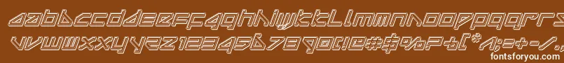 deltarayengraveital Font – White Fonts on Brown Background