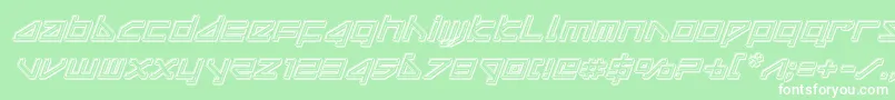 deltarayengraveital Font – White Fonts on Green Background