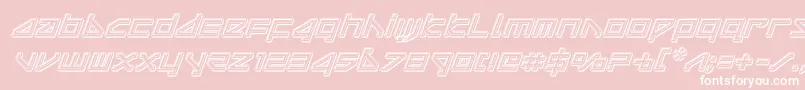 deltarayengraveital-Schriftart – Weiße Schriften auf rosa Hintergrund