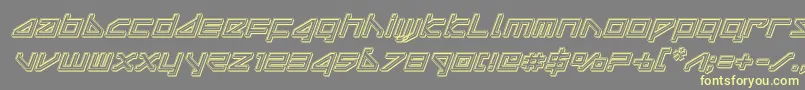 deltarayengraveital Font – Yellow Fonts on Gray Background