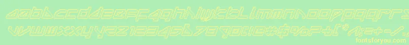 deltarayengraveital-Schriftart – Gelbe Schriften auf grünem Hintergrund