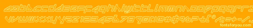 deltarayengraveital Font – Yellow Fonts on Orange Background