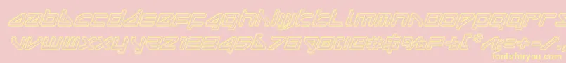 deltarayengraveital Font – Yellow Fonts on Pink Background